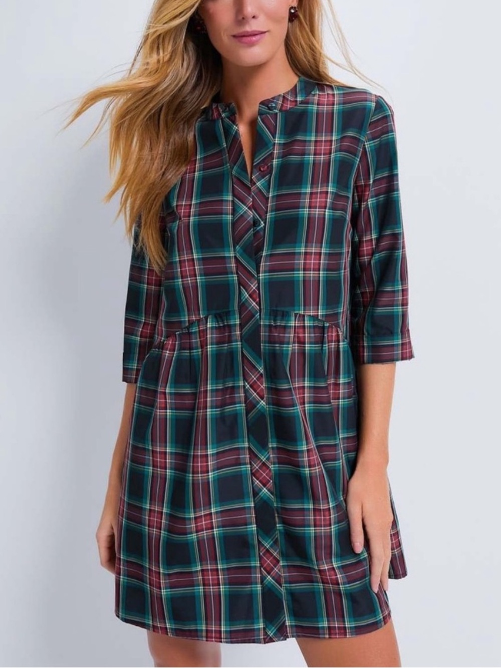 Tuckernuck Highland Tartan Royal Plaid Shirt Dress NWT Small